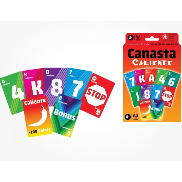 Canasta Caliente Playing Card Game - Winning Moves - Family Game Night Ages 8+ - Picture 3 of 4